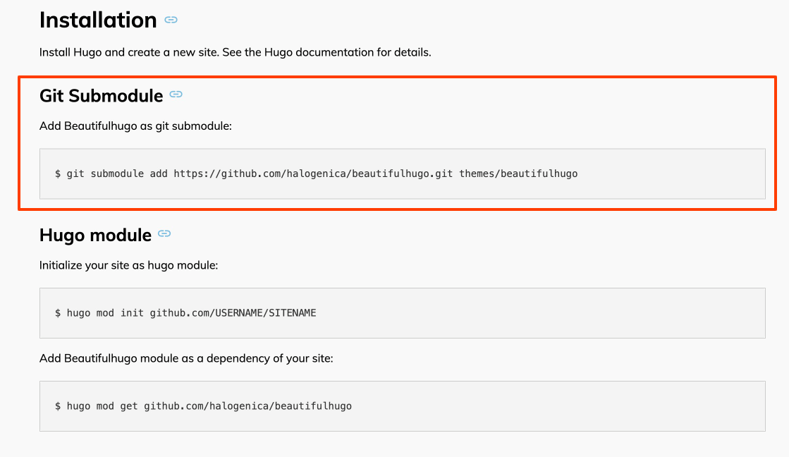 Beautiful Hugo install instructions